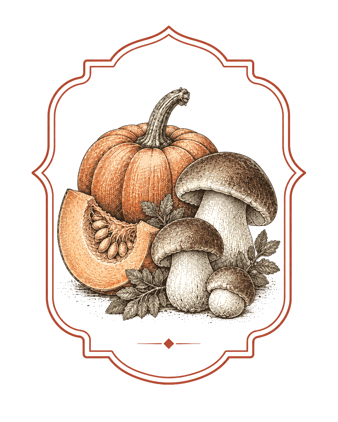 Autunno - zucca e porcini